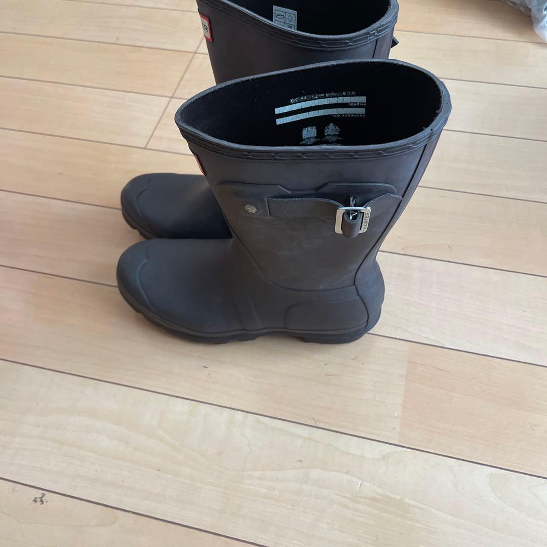 【りくと】HUNTERショートレインブーツ　24cm ビターチャコール