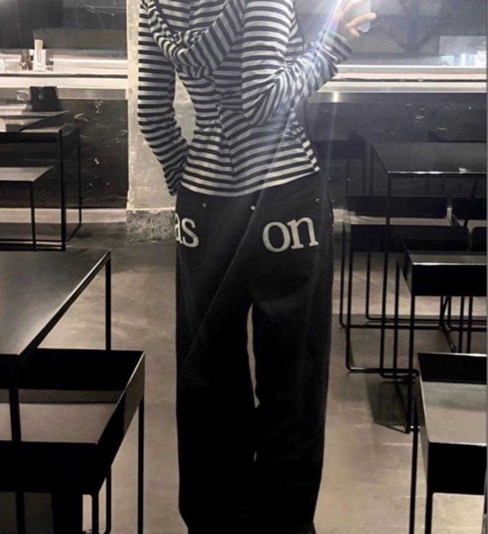 韓国ASON as''on ブラック デニムパンツ　s