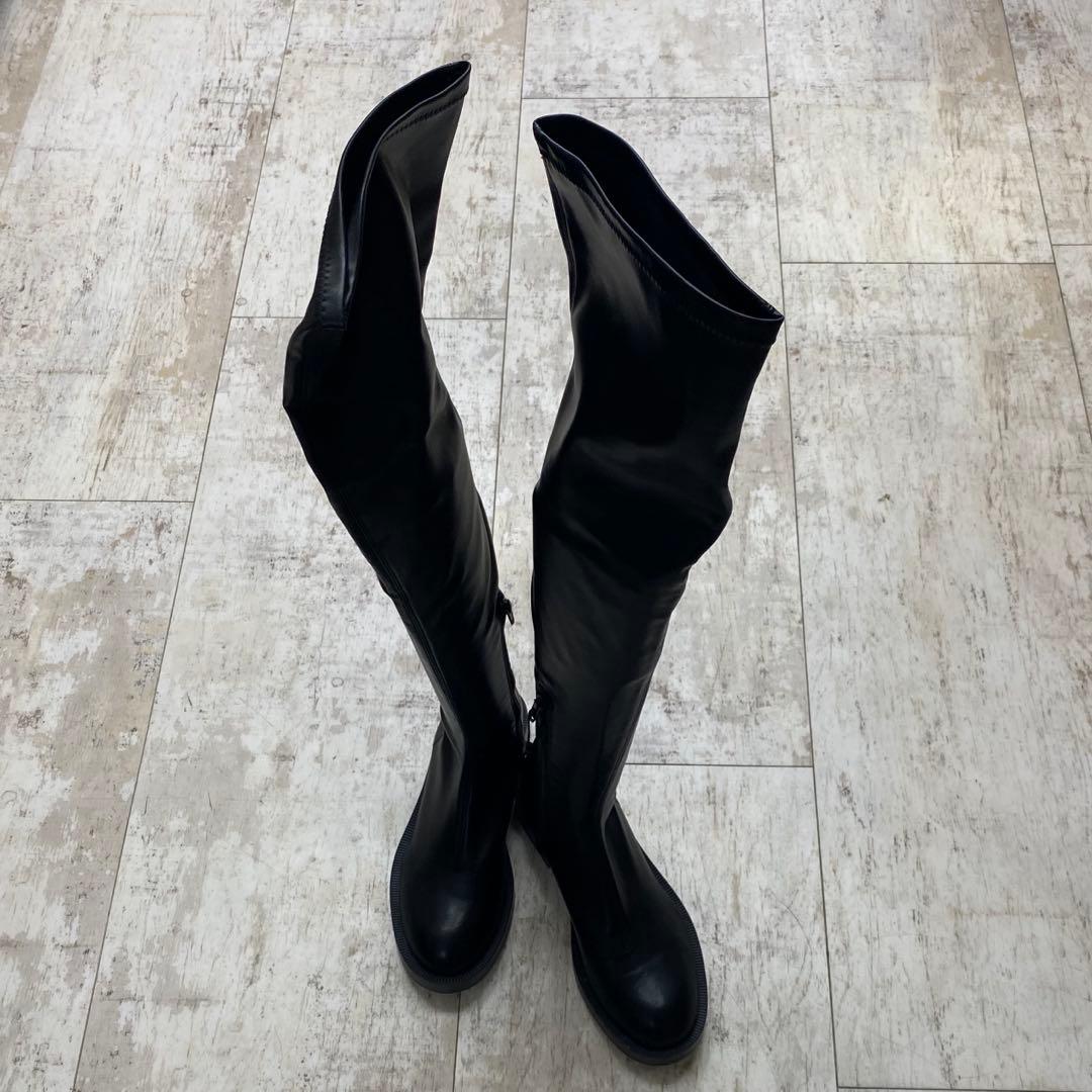 新品大きいサイズ　ZARA ザラ ストレッチニーハイブーツ 40