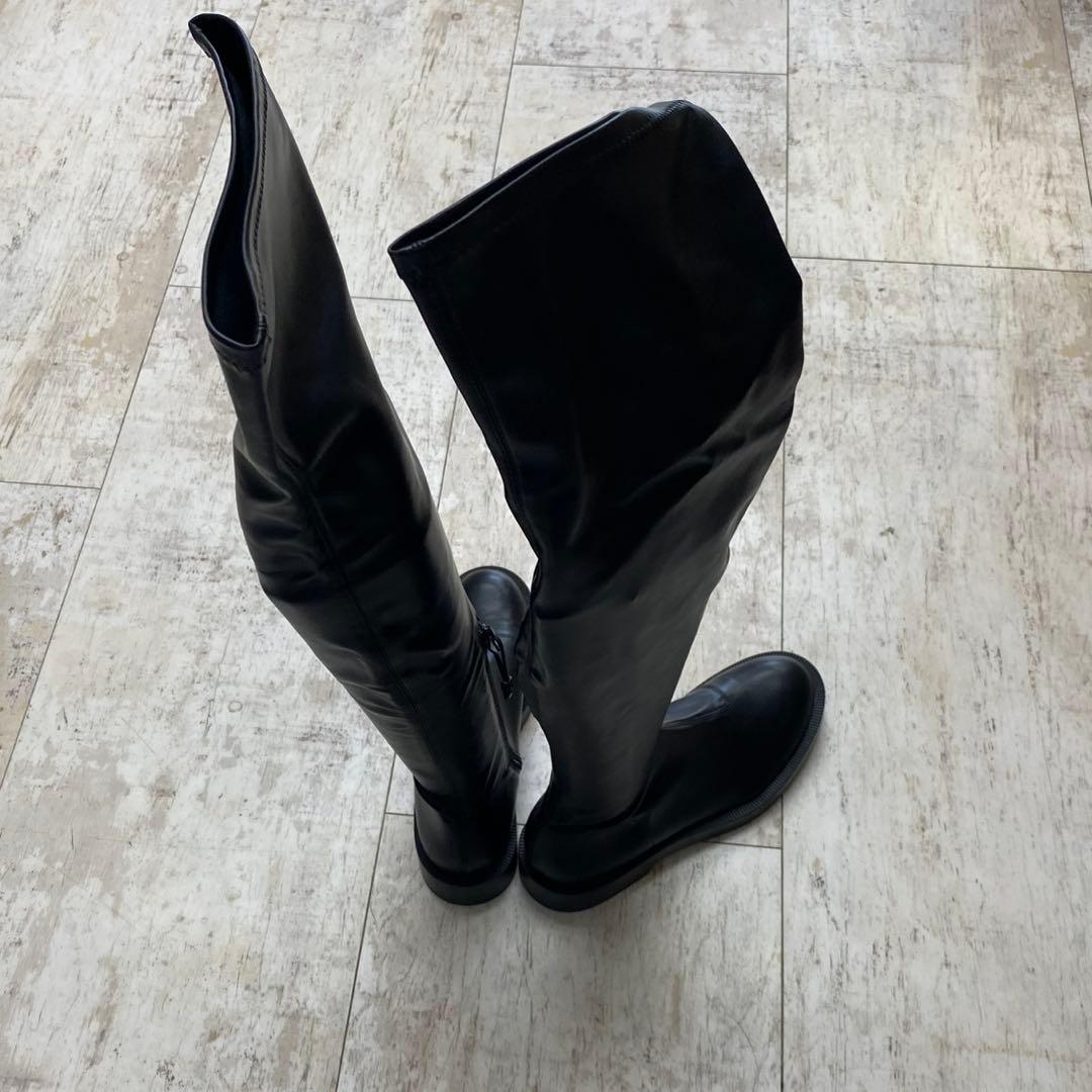 新品大きいサイズ　ZARA ザラ ストレッチニーハイブーツ 40