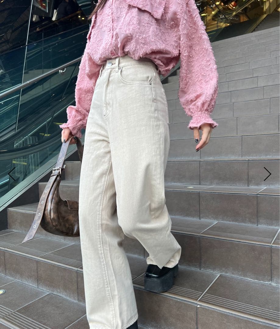 TWW デニム　gray beige 2XS