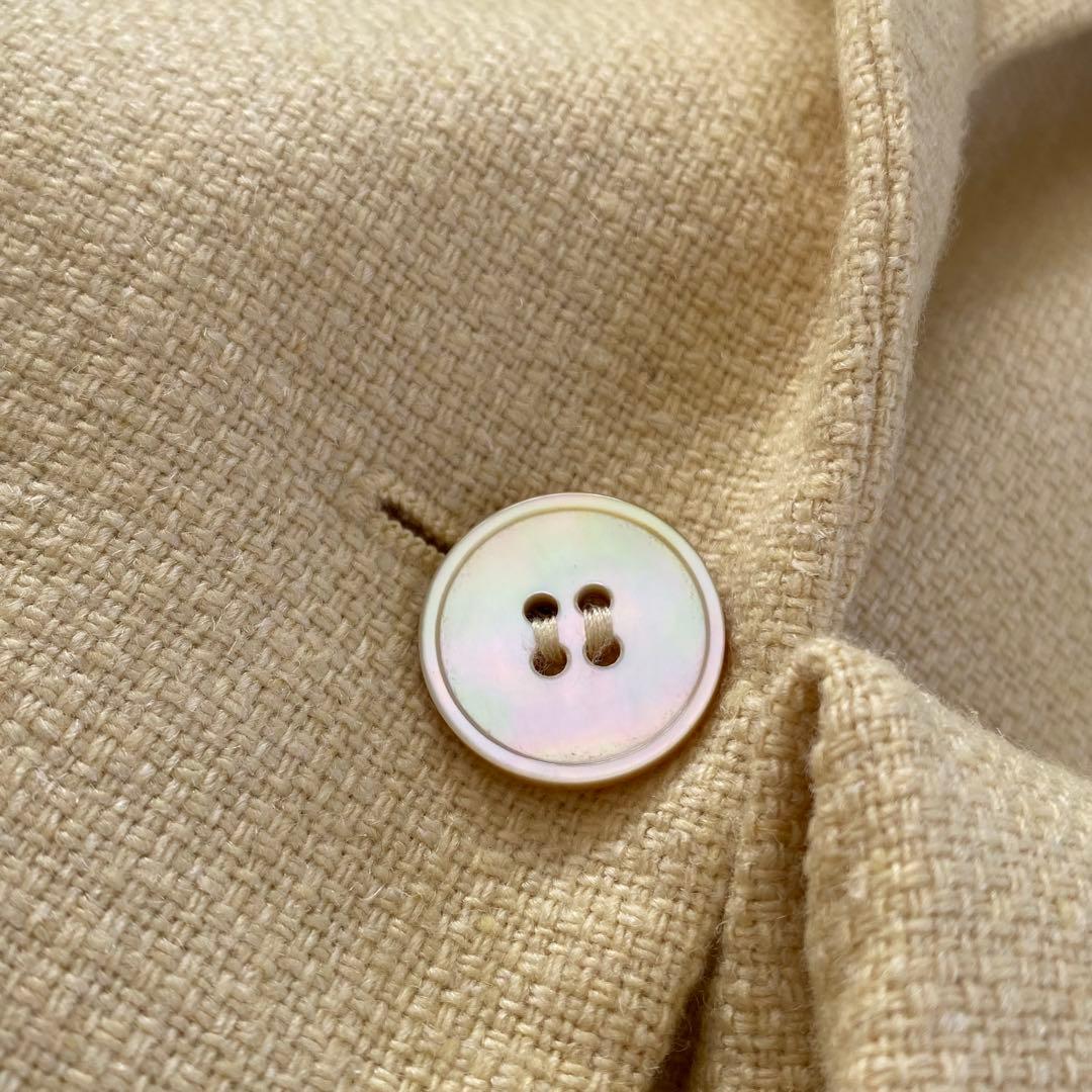 美品　最高級　白タグ MaxMara テーラードジャケット シルク　麻 ウール