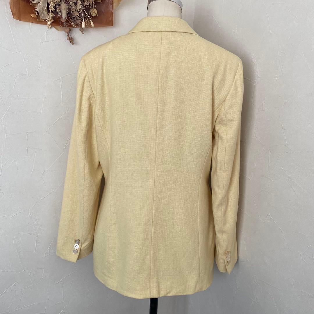 美品　最高級　白タグ MaxMara テーラードジャケット シルク　麻 ウール