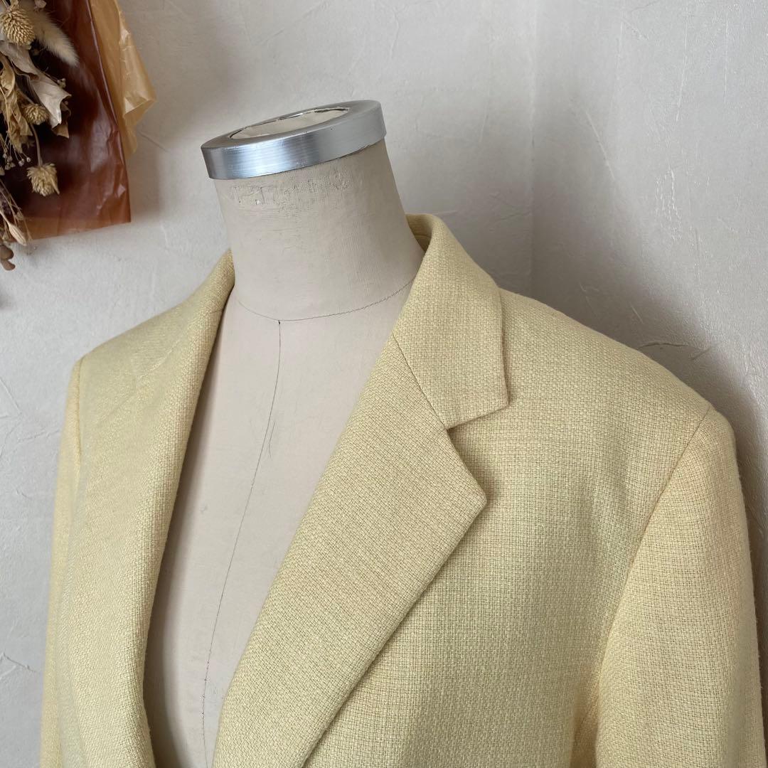 美品　最高級　白タグ MaxMara テーラードジャケット シルク　麻 ウール