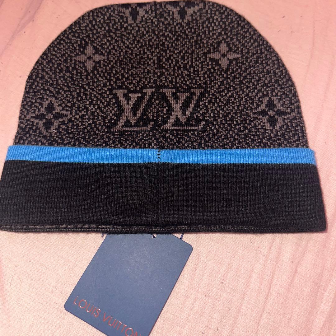 LOUIS VUITTON ニット帽 ブラック/ブルー