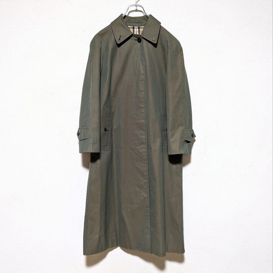 美品 80～90s バーバリー ステンカラーコート レディース 白タグ 玉虫15