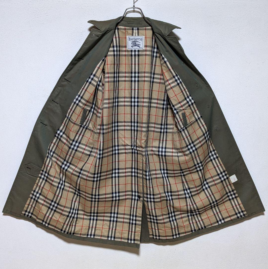 美品 80～90s バーバリー ステンカラーコート レディース 白タグ 玉虫15