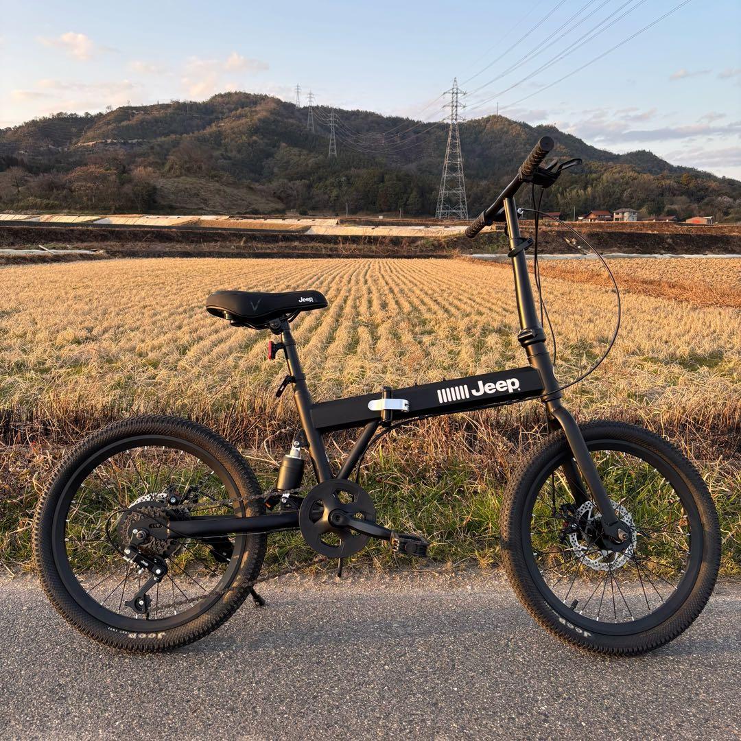 JEEP 20インチ 折り畳み 自転車 マットブラック 7段変速 折りたたみ