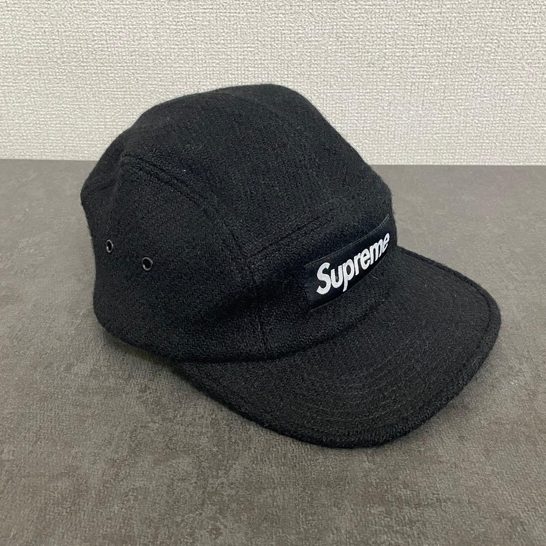 Supreme × ハリスツイード ブラック ワークキャップ