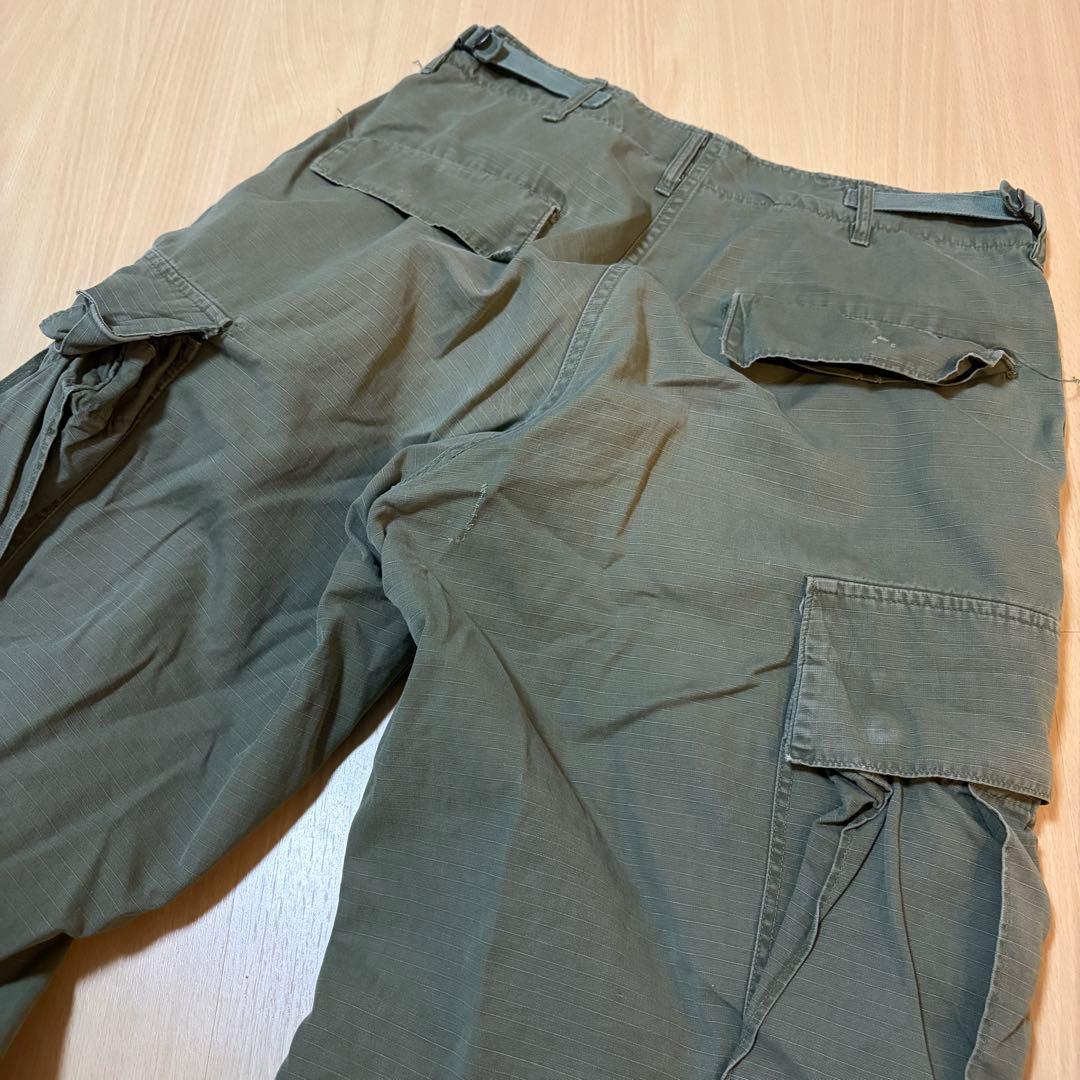 60s 米軍実物 ジャングルファティーグ リップストップ ミリタリーカーゴパンツ