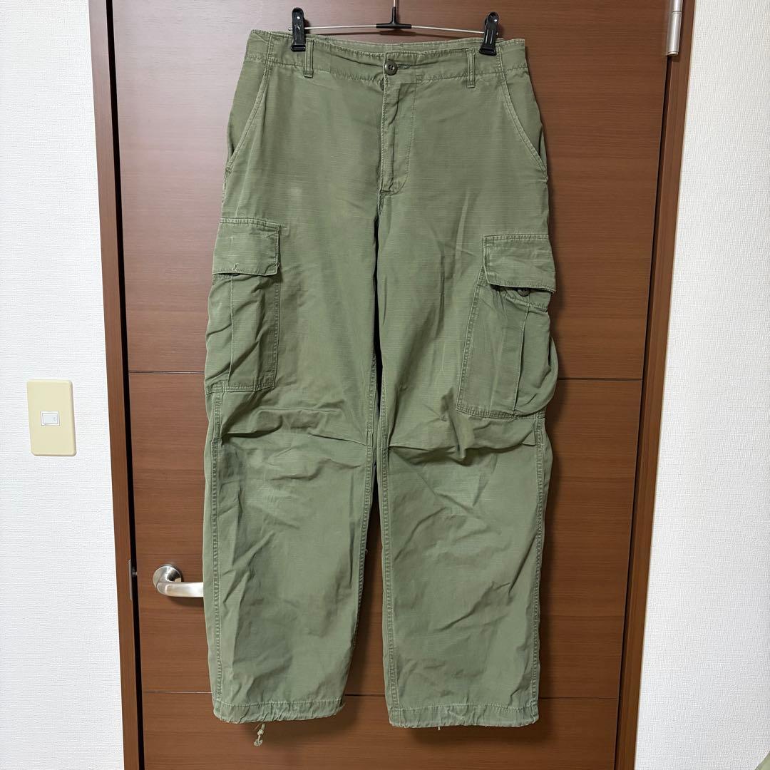 60s 米軍実物 ジャングルファティーグ リップストップ ミリタリーカーゴパンツ