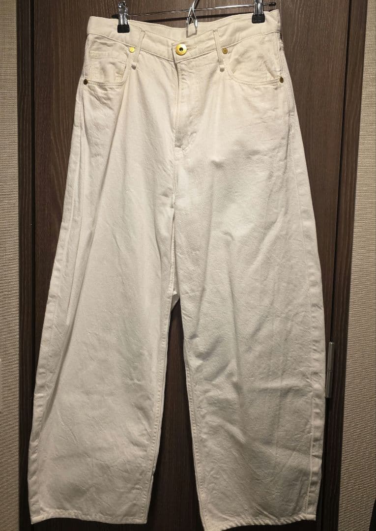 upper hights for conte23デニムワイドパンツ白DEUX2