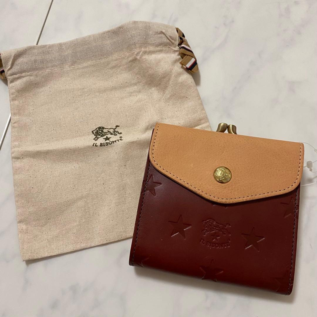 【新品未使用】IL BISONTE ラウンドファスナー 二つ折り財布 がま口