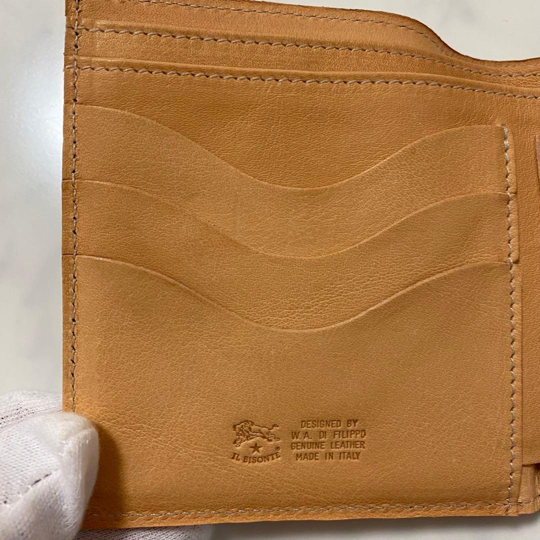【新品未使用】IL BISONTE ラウンドファスナー 二つ折り財布 がま口