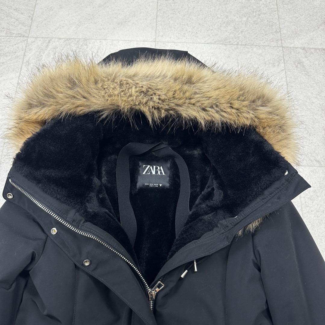 美品【ZARA】Winter parka モッズコート ファー フード Aライン