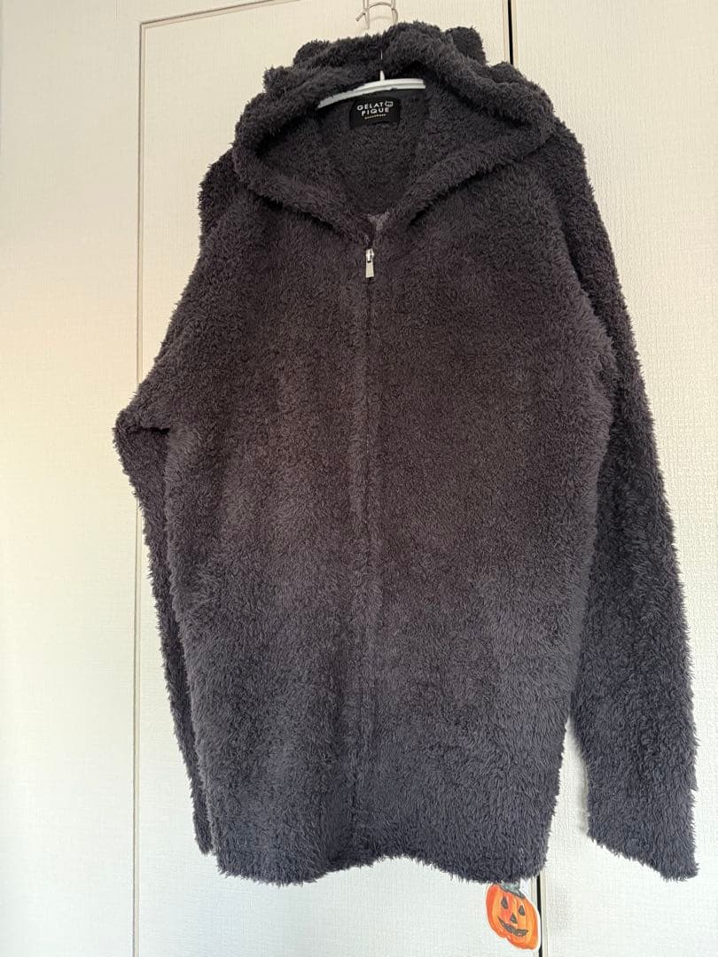 【新品未使用】ジェラートピケ黒猫❤︎耳付きもこもこパーカー⭐︎ハロウィン限定