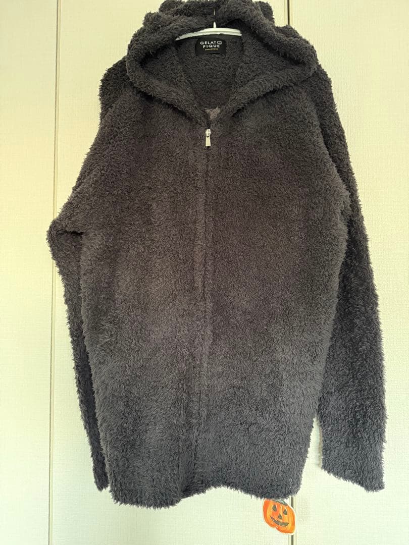 【新品未使用】ジェラートピケ黒猫❤︎耳付きもこもこパーカー⭐︎ハロウィン限定