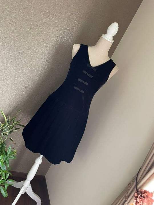専用♡ Rene ルネ ベロア　シルク混　リボン　バルーン　ワンピース♡