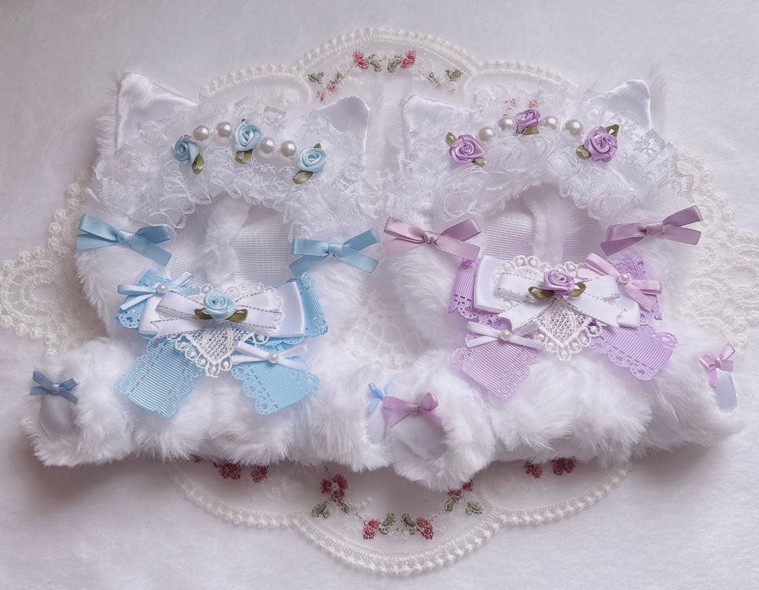 おすわりぬい服　10cm・にじぱぺっと用着ぐるみ　ぴんく・むらさき