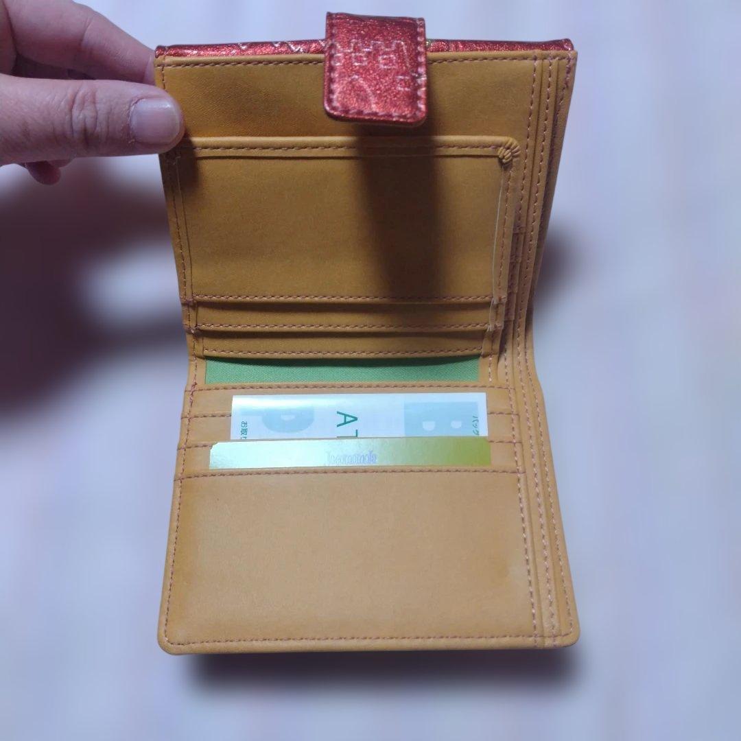 Jocomomola ホコモモラ 二つ折り財布 赤