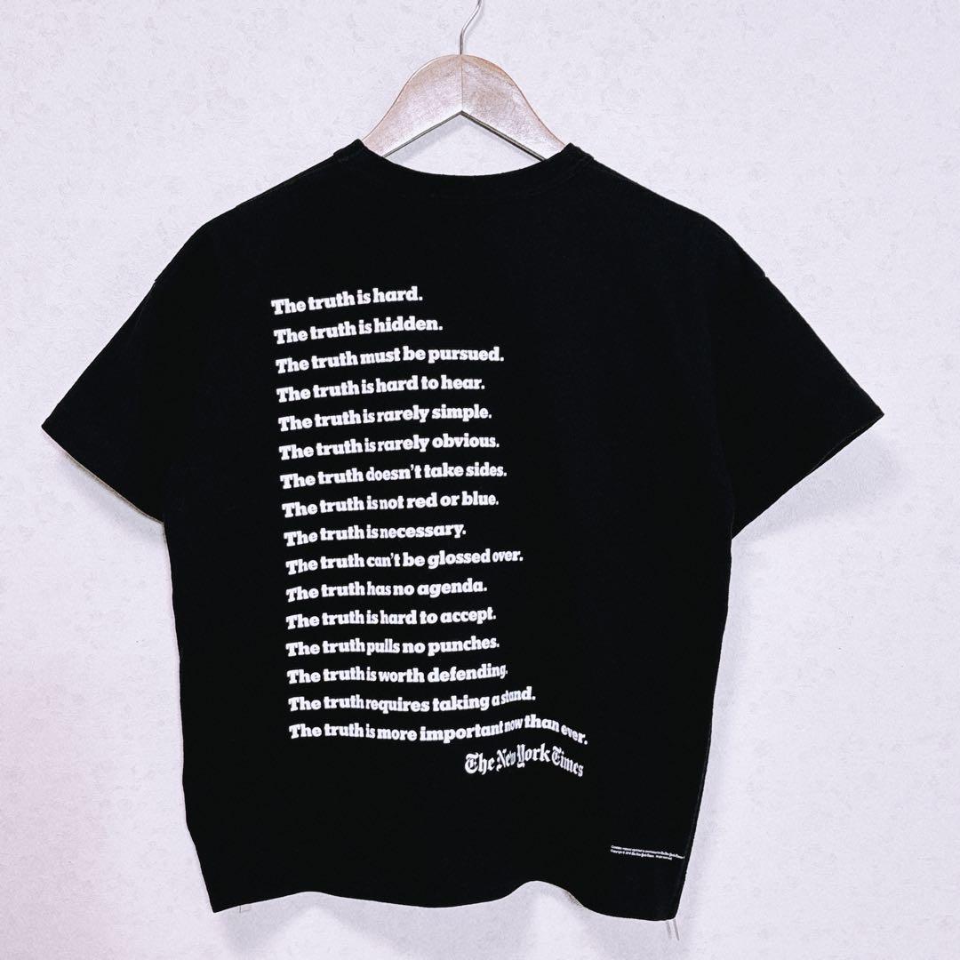 希少 sacai×NYT Truthプリント 両サイドジップ Tシャツ 日本製