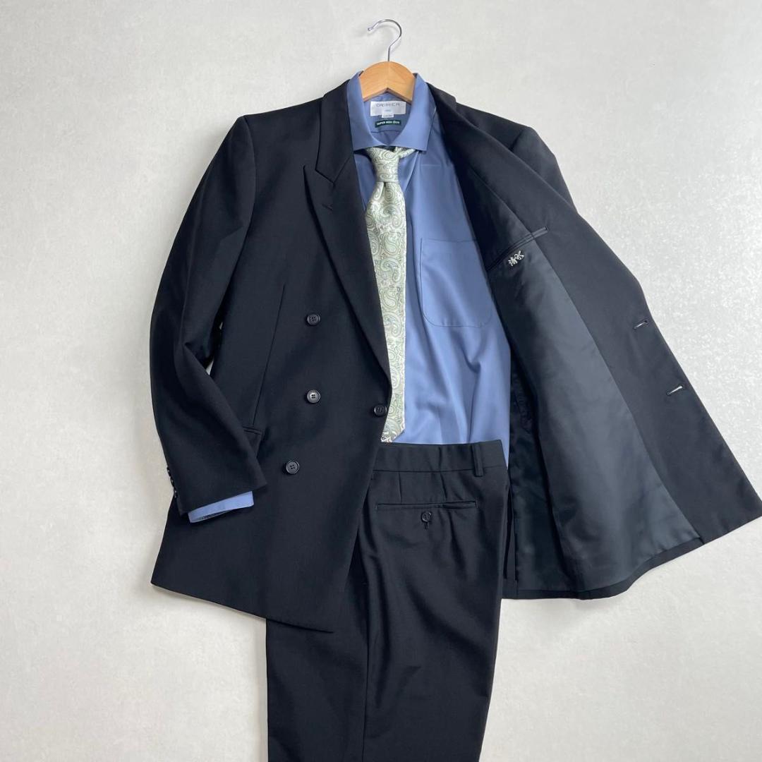 美品 90s セットアップ ブラック×ブルー ダブルスーツ DURBAN