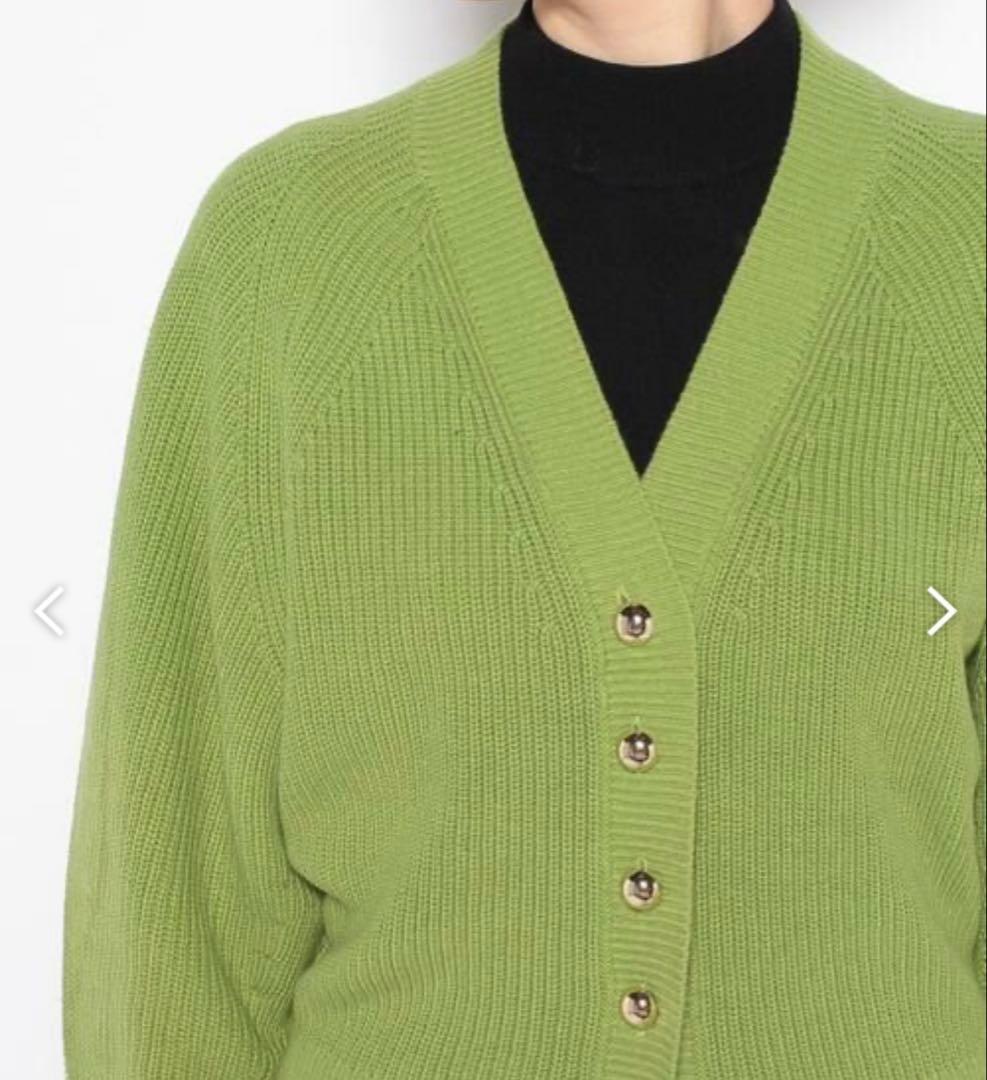 allureville アワーグラスシェイプカーディガン グリーン　M 金釦
