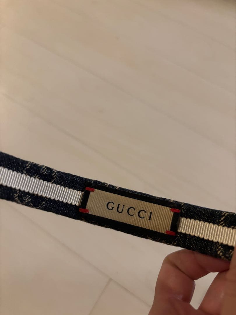 GUCCI ネイビー デニム ヘアバンド