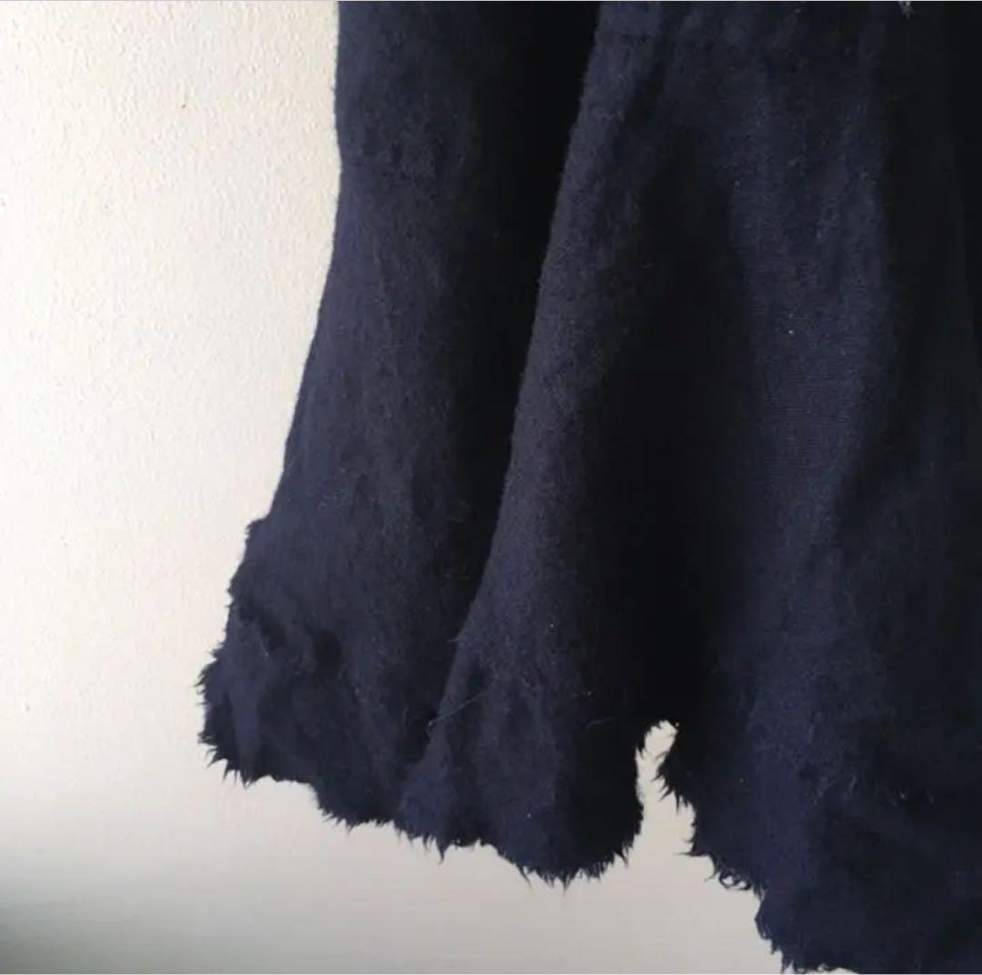 trico トリコ　コムデギャルソン 縮絨 ウール スカート　ネイビー　S 美品