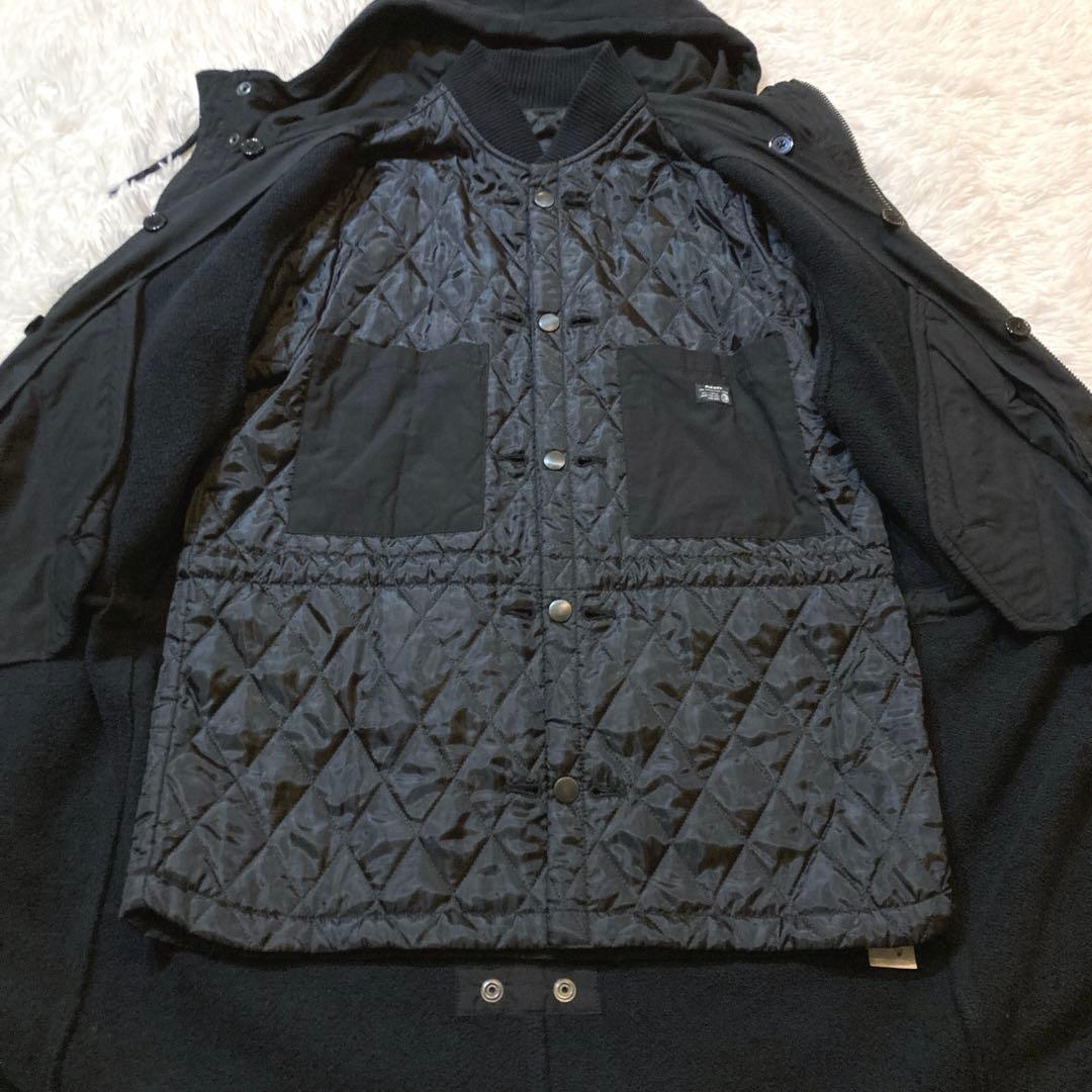 【良品】ディーゼル　ライナー 3way モッズコート ブルゾン キルティング　黒