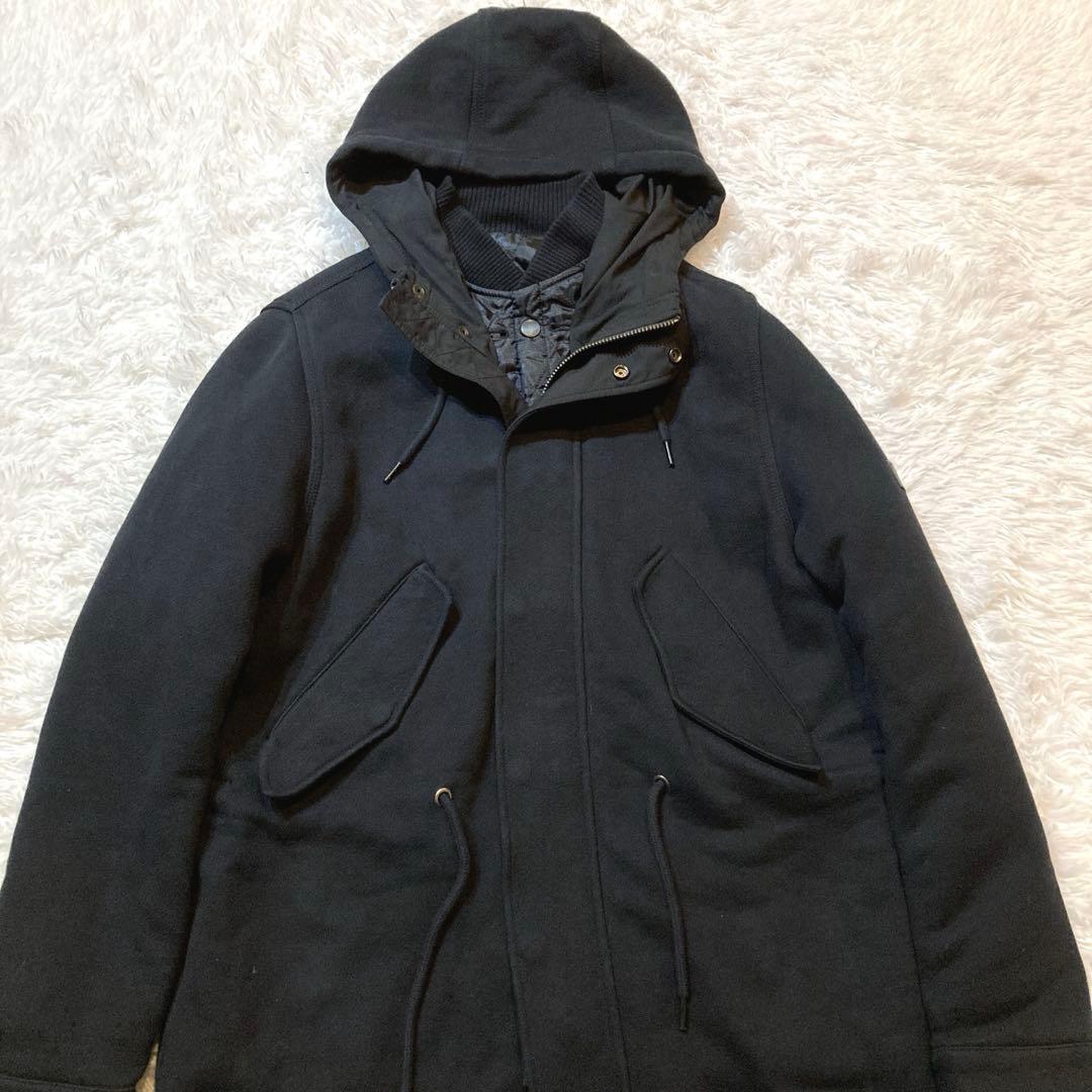 【良品】ディーゼル　ライナー 3way モッズコート ブルゾン キルティング　黒