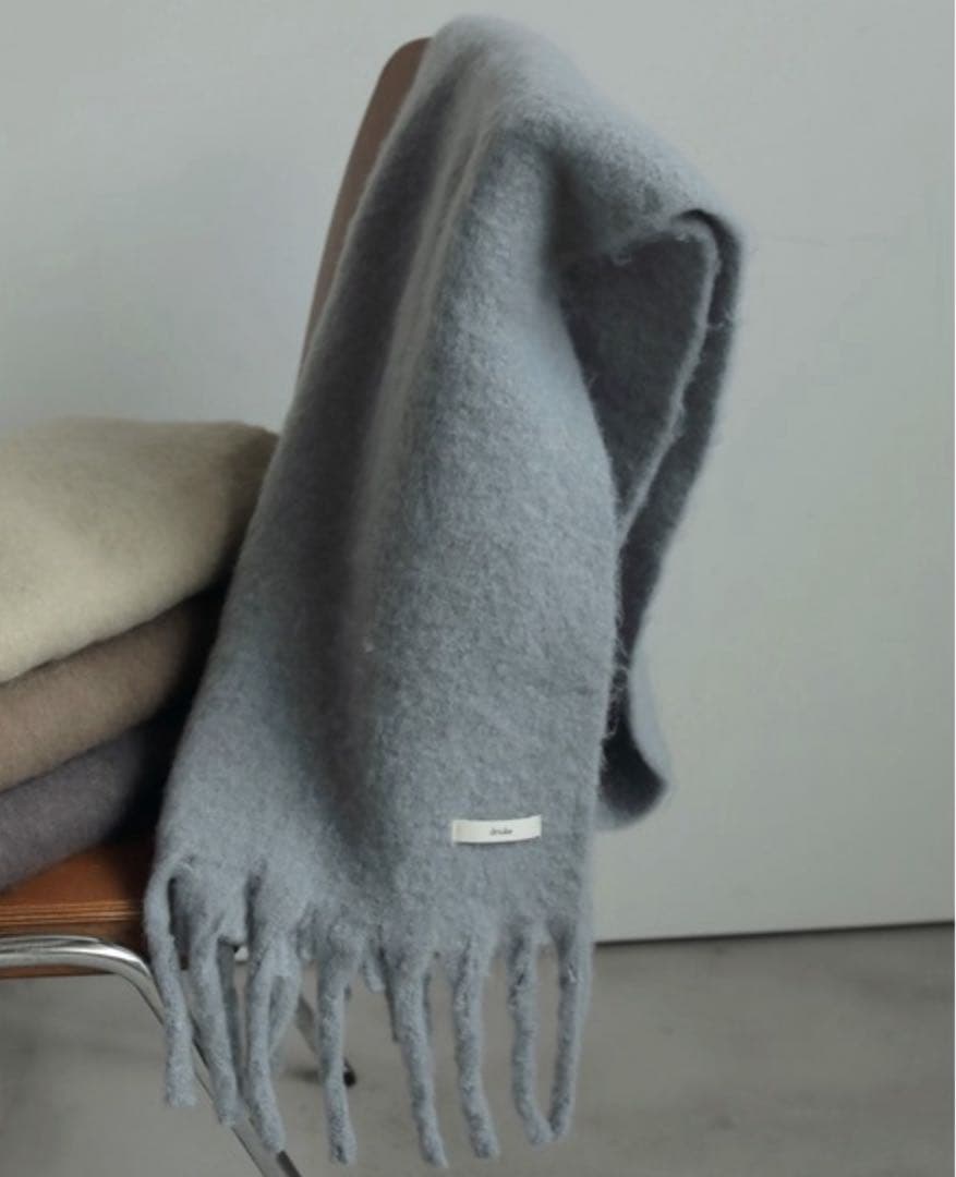 anuke アンヌークSoft Fringe Stole アイスブルー