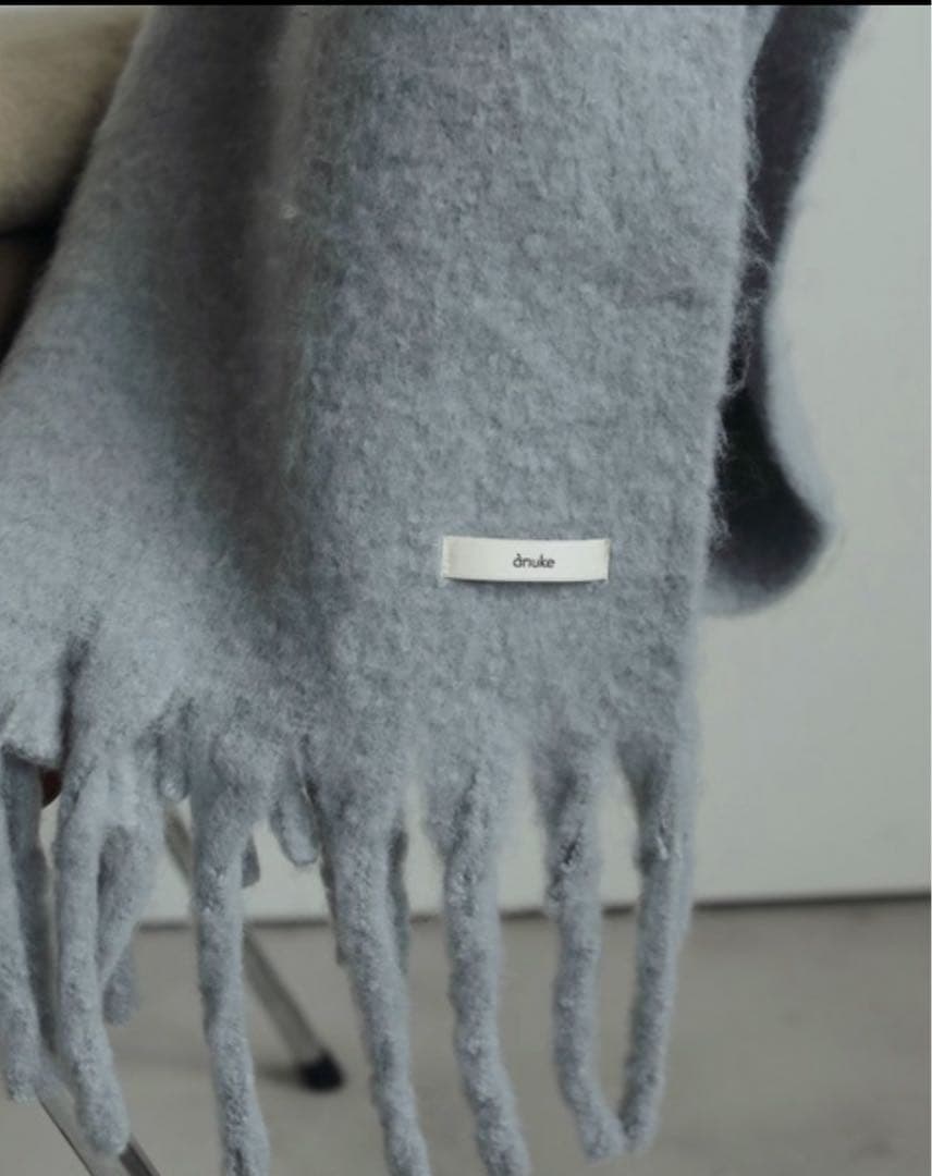 anuke アンヌークSoft Fringe Stole アイスブルー