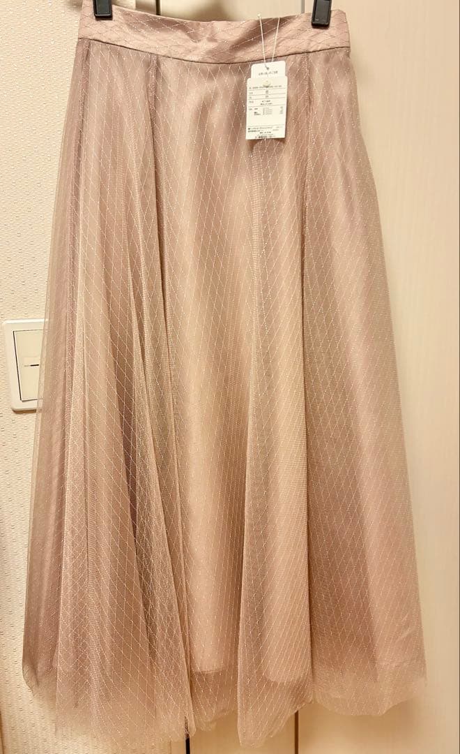ウィルセレクション ラメ チュール ボリューム スカート 新品 タグ付 ピンク