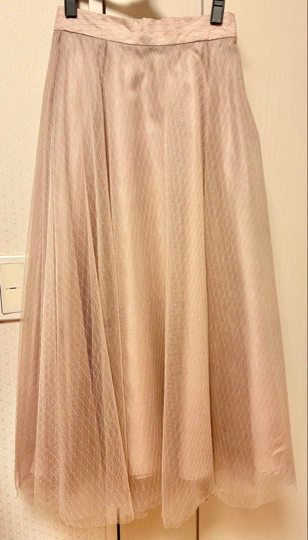 ウィルセレクション ラメ チュール ボリューム スカート 新品 タグ付 ピンク