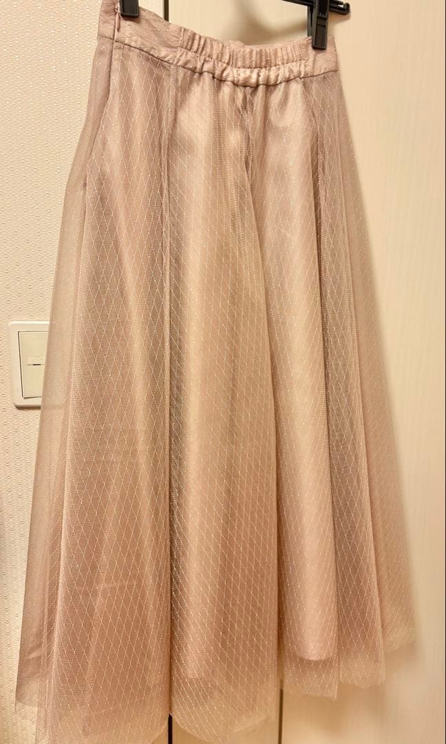 ウィルセレクション ラメ チュール ボリューム スカート 新品 タグ付 ピンク