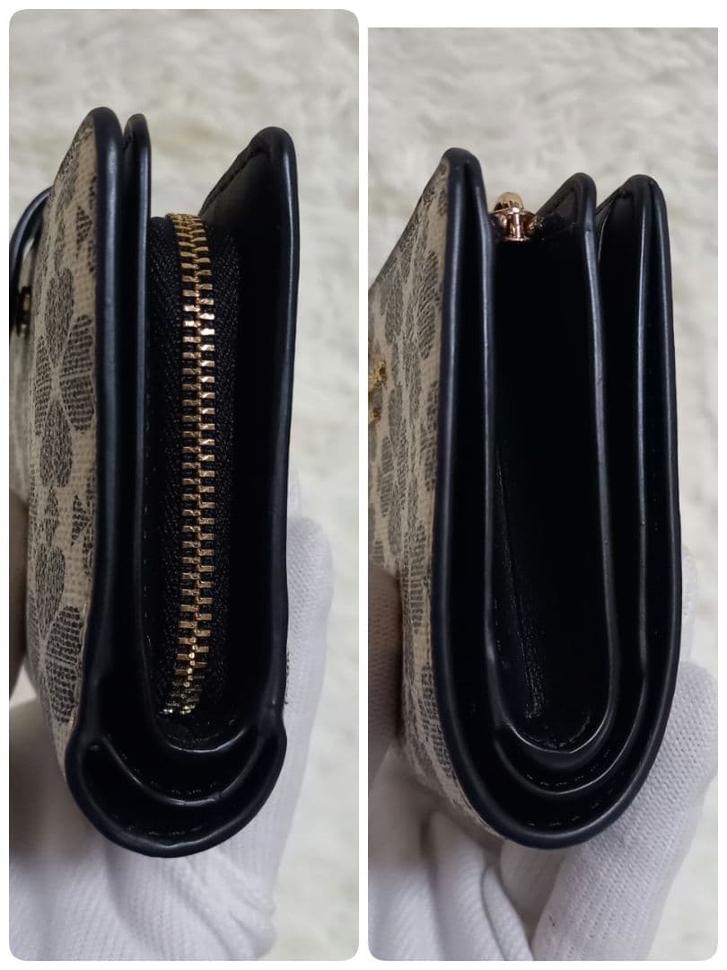 美品 kate spade スペードフラワー ミディアム ビフォイド ウォレット