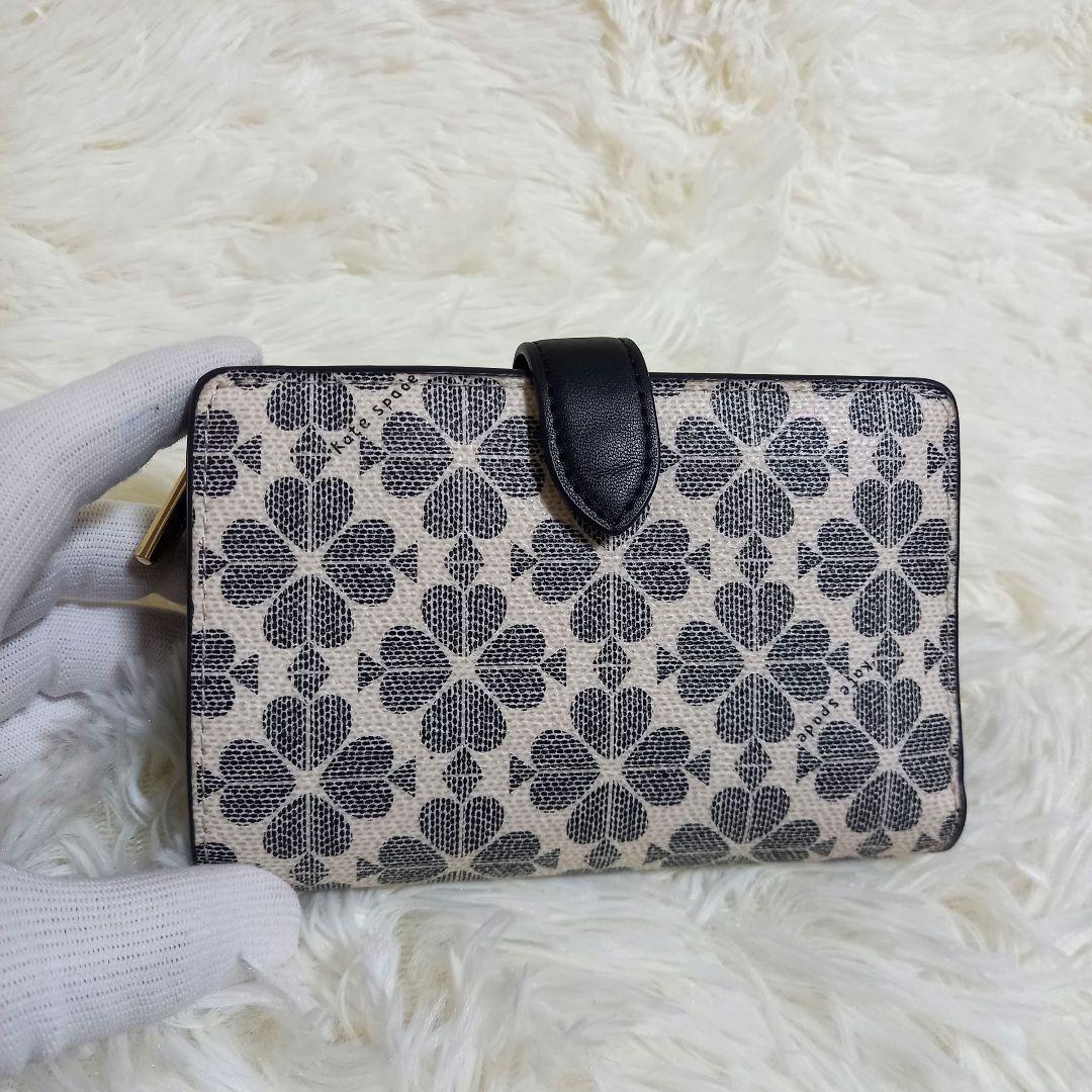 美品 kate spade スペードフラワー ミディアム ビフォイド ウォレット