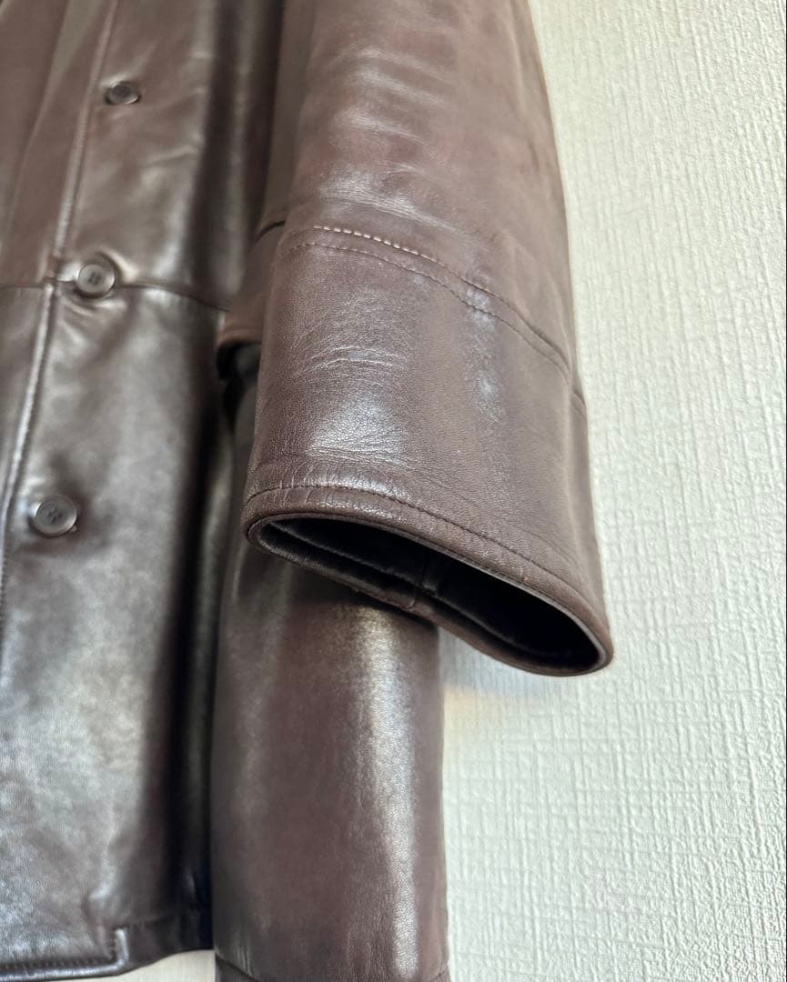 90s CERRUTI セルッティ 極厚ラムスキンレザー ハーフコート
