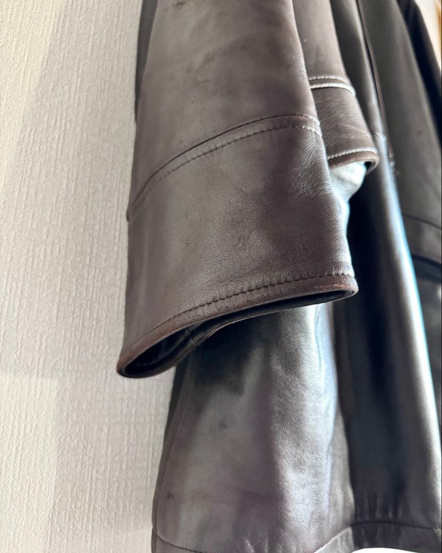 90s CERRUTI セルッティ 極厚ラムスキンレザー ハーフコート