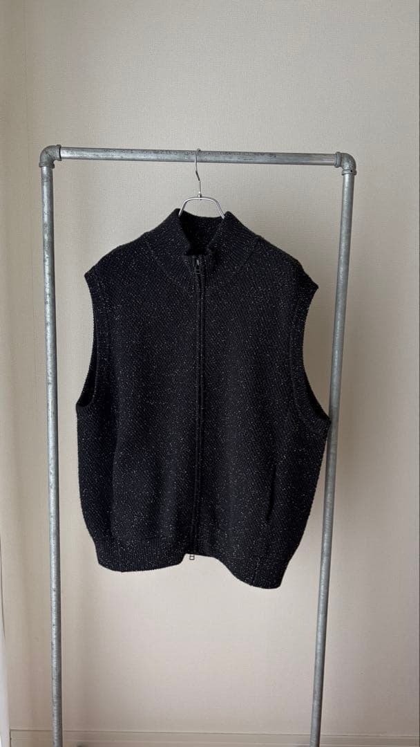トップス crepuscule Wool Moss Stitch Zip Vest