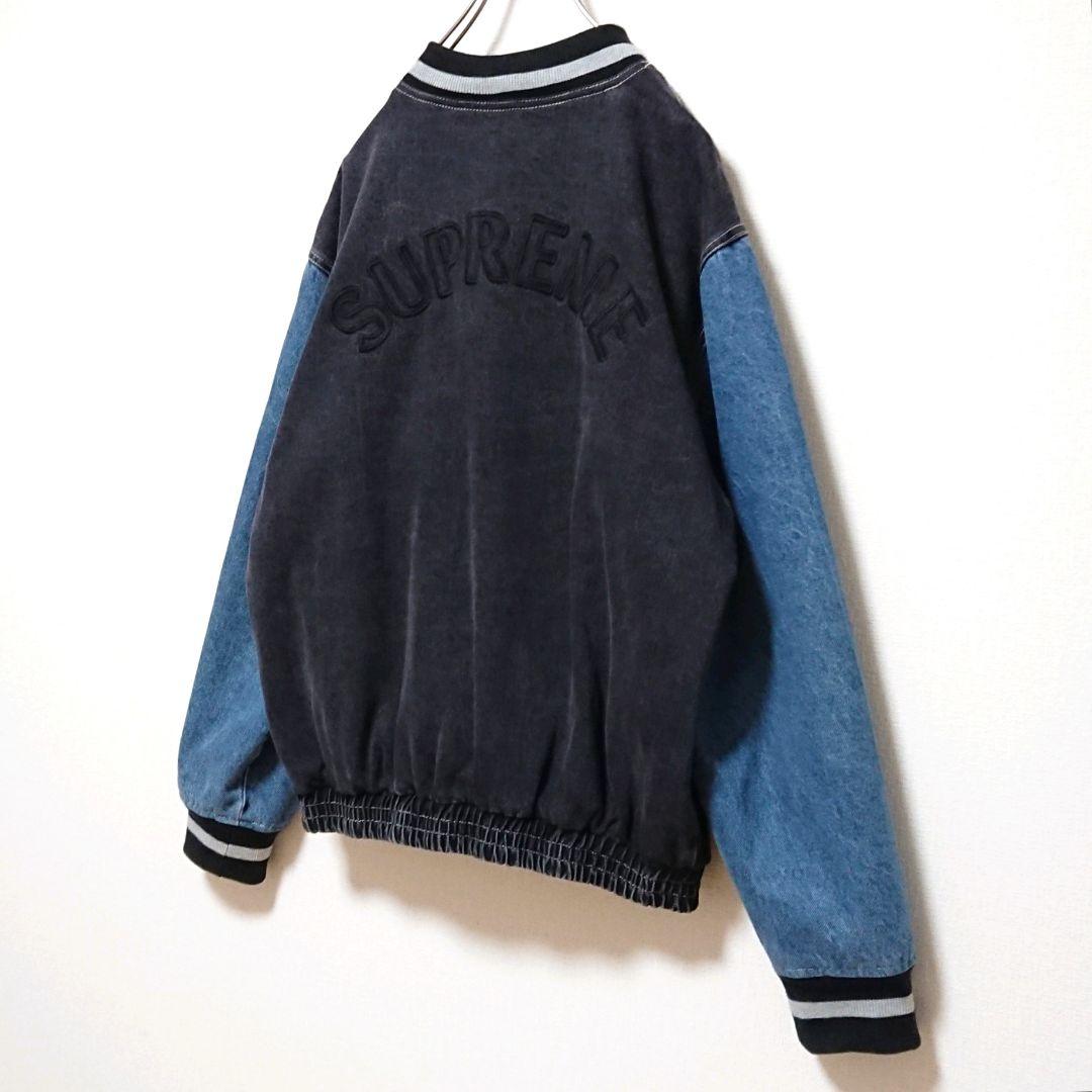 希少 即完売 シュプリーム 刺繍 アーチロゴ スナップボタン デニム ジャケット