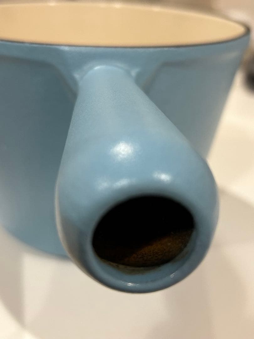 美品LE CREUSET シュガーブルー　ウィンザーポット　箱あり