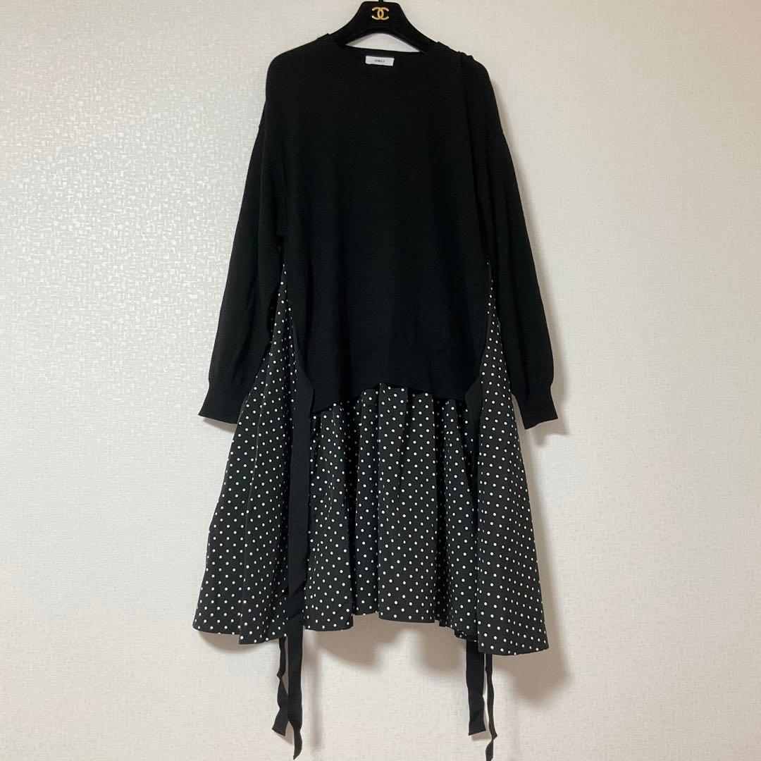OBLI♡ドット柄ドッキングワンピース