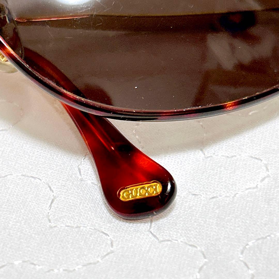 【希少】GUCCI グッチ べっ甲柄 サングラス オーバル ユニセックス　度なし