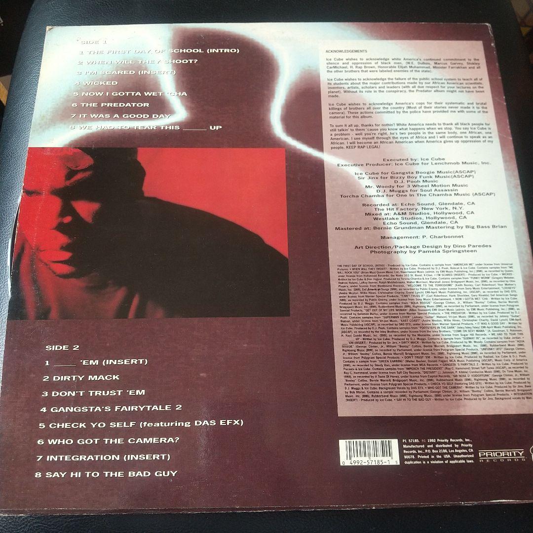 US オリジナル盤 Ice Cube The Predator LP 1992