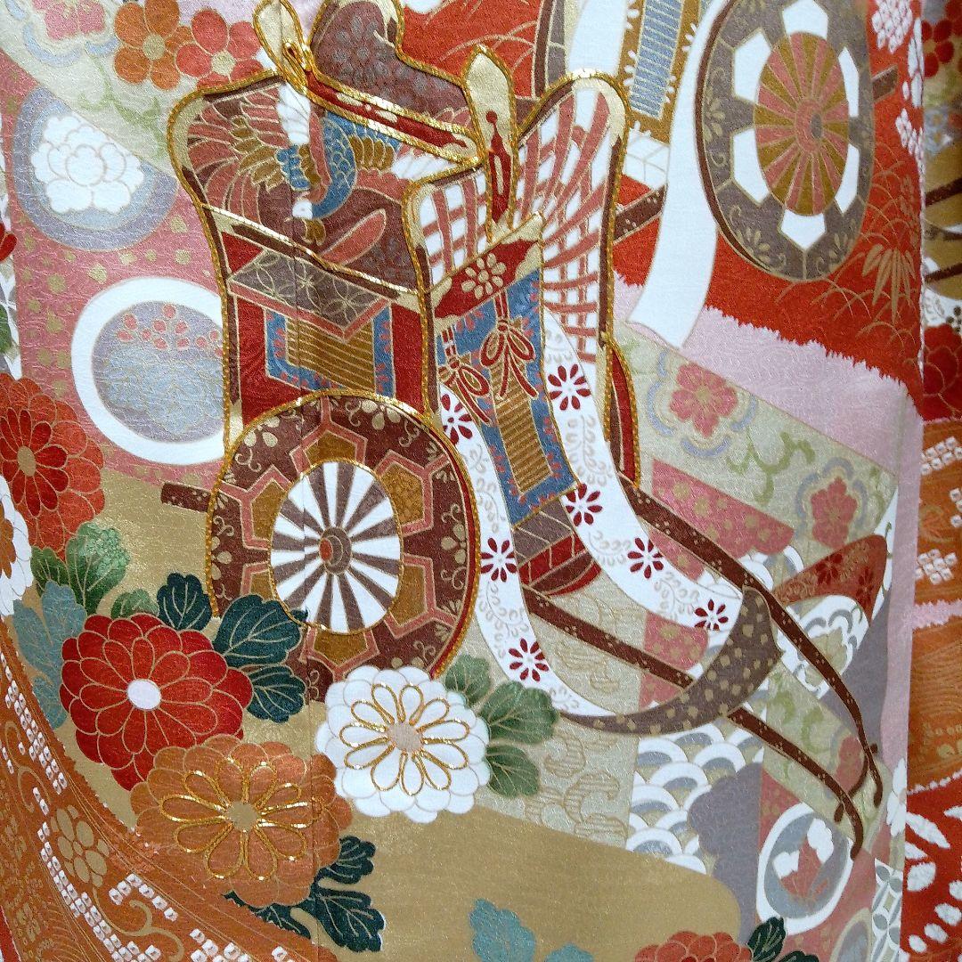 振袖 フルセット　金彩　正絹　駒刺繍　 着付け小物一式付き