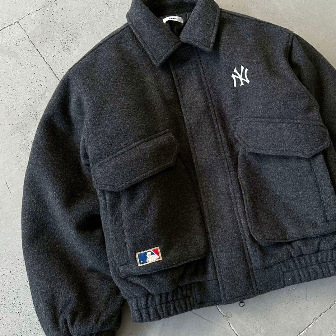 Perushu × MLB ウールブレンドダブルポケットジャケット