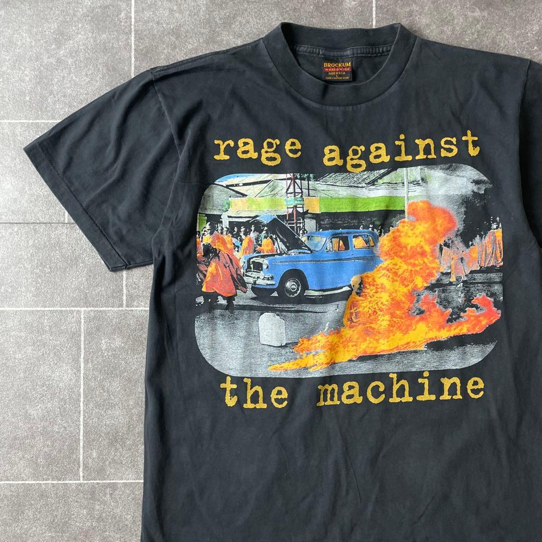 レイジアゲインストザマシーン フェードTシャツ ブラック L 車 炎
