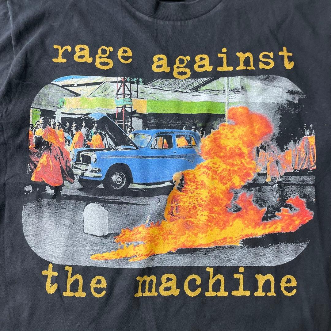 レイジアゲインストザマシーン フェードTシャツ ブラック L 車 炎